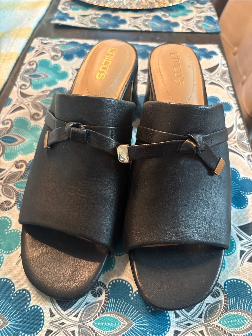Chico’s- Black Slide Sandals - Women's Slip-On Slides